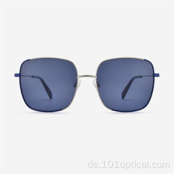 Fashion Square Metall Damensonnenbrille